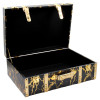 Βαλίτσα - Κουτί αποθήκευσης 50Χ35Χ18 εκ. PU Μαύρο Χρυσό - KESKOR 52206-1